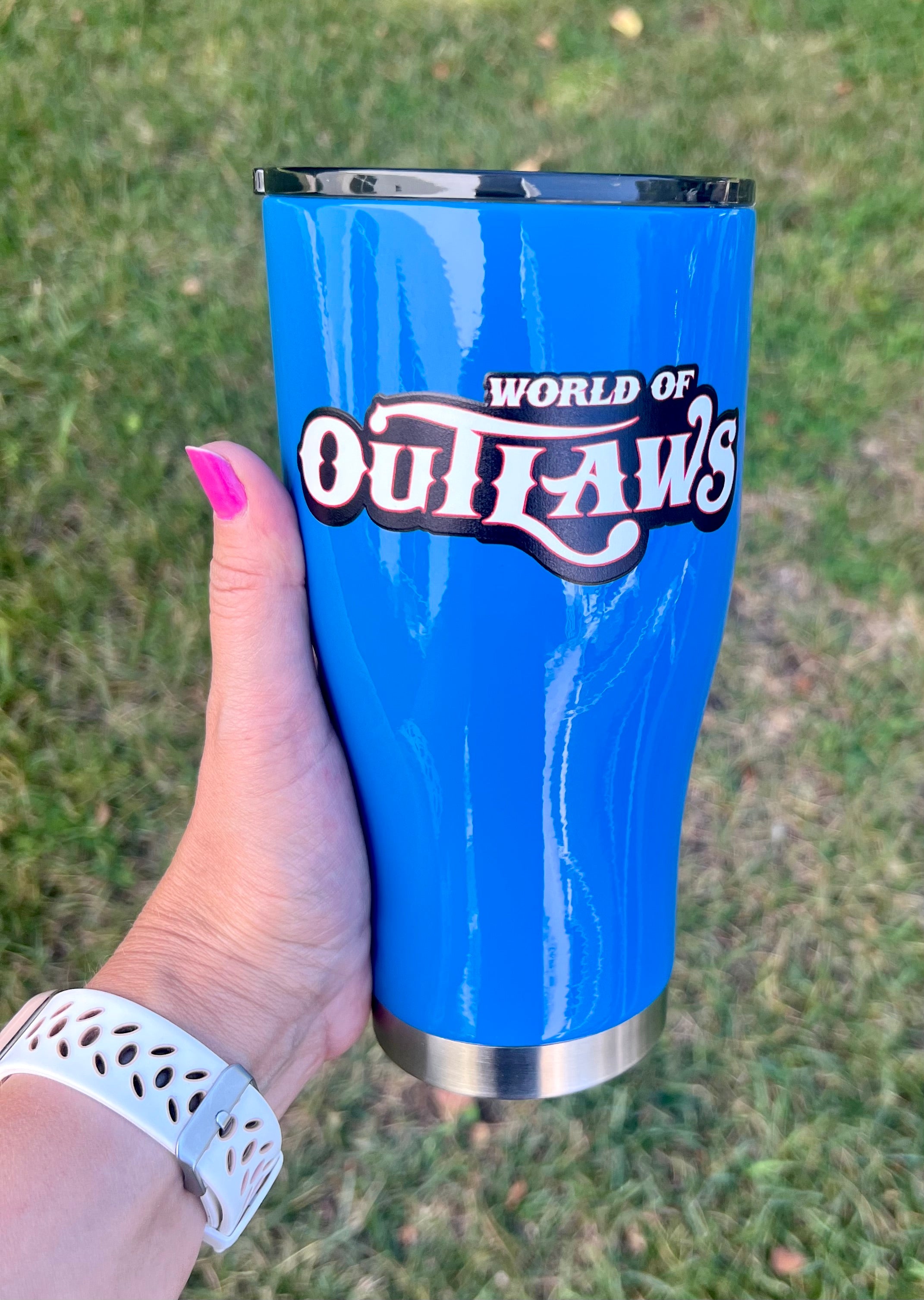 World of Outlaws Blue Tumbler