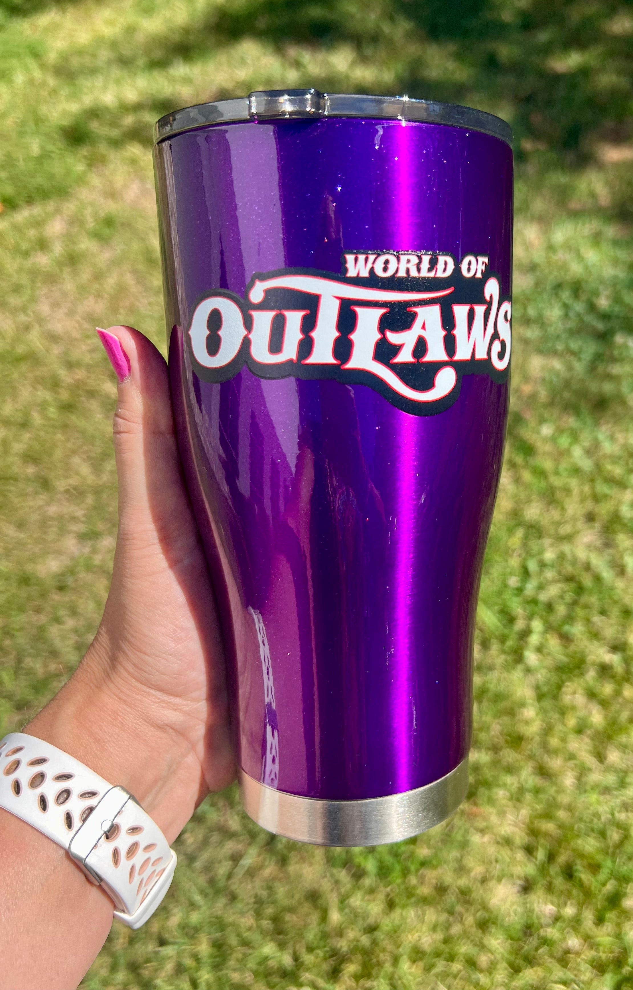 World of Outlaws Shimmer Purple Tumbler