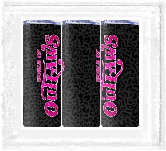 Pink Sparkle Outlaws 30 oz Cheetah Tumbler