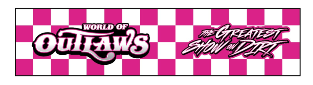 World of Outlaws Pink Checker Dog Collar