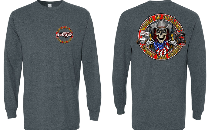 USA Sprint Car Outlaw Long Sleeve Tee Dark Heather