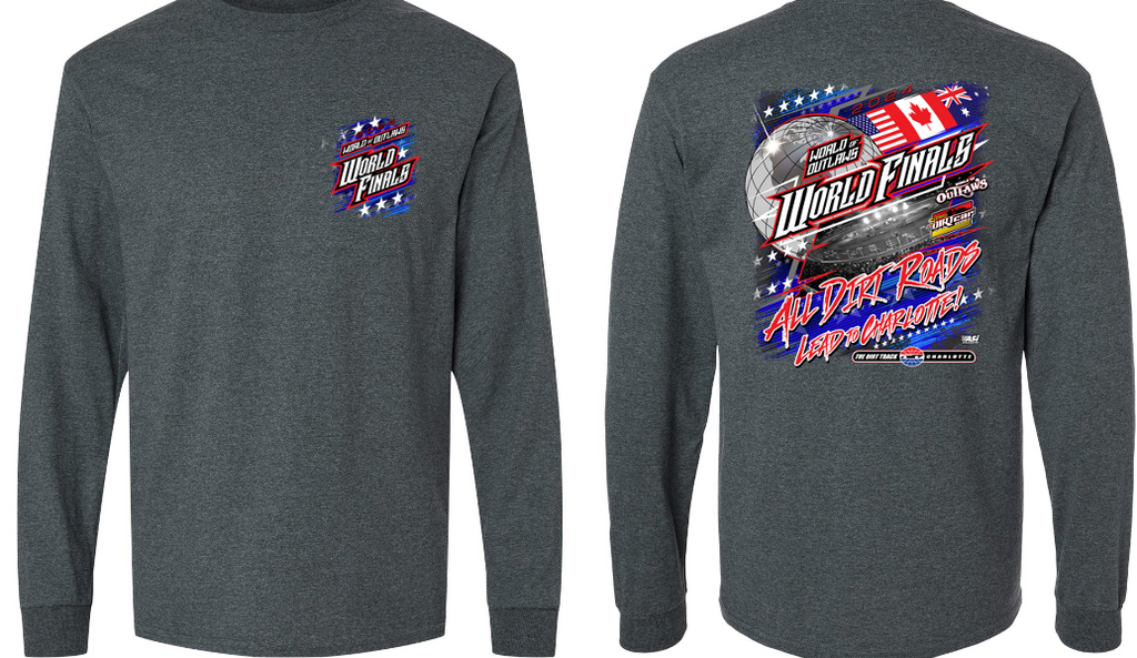 2024 World Finals 3 Flags Long Sleeve T Dark Heather