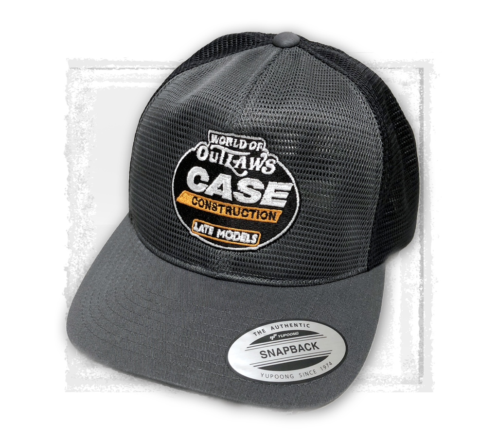 LM CASE Grey and Black Mesh Snapback Hat