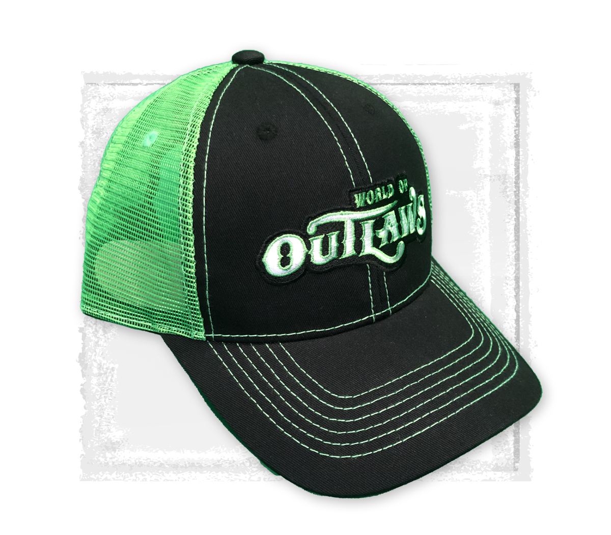 Black and Neon Green Snapback Hat
