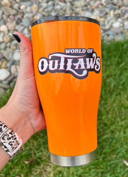 World of Outlaws Neon Orange Tumbler