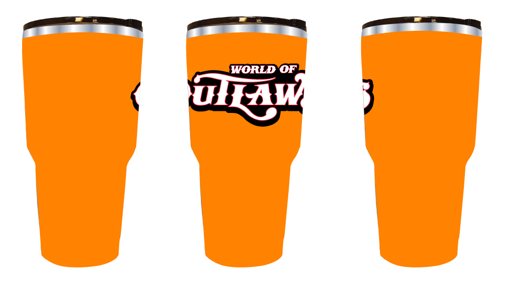 World of Outlaws Neon Orange Tumbler